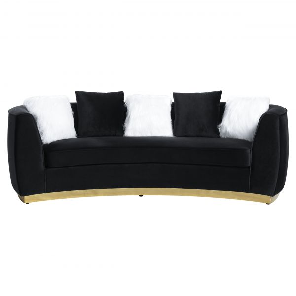 Acme Furniture - Achelle Sofa in Black Velvet - LV01045 - GreatFurnitureDeal