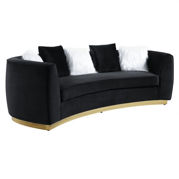 Acme Furniture - Achelle Sofa in Black Velvet - LV01045 - GreatFurnitureDeal