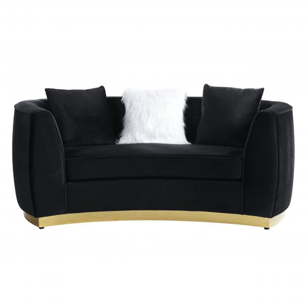 Acme Furniture - Achelle Loveseat in Black Velvet - LV01046 - GreatFurnitureDeal