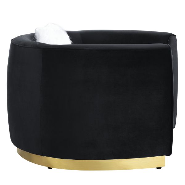 Acme Furniture - Achelle Loveseat in Black Velvet - LV01046