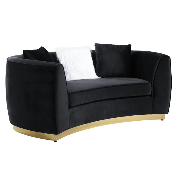 Acme Furniture - Achelle Loveseat in Black Velvet - LV01046