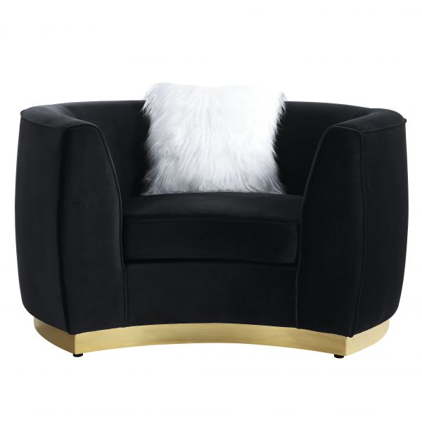 Acme Furniture - Achelle 3 Piece Living Room Set in Black Velvet - LV01045-46-47 - GreatFurnitureDeal