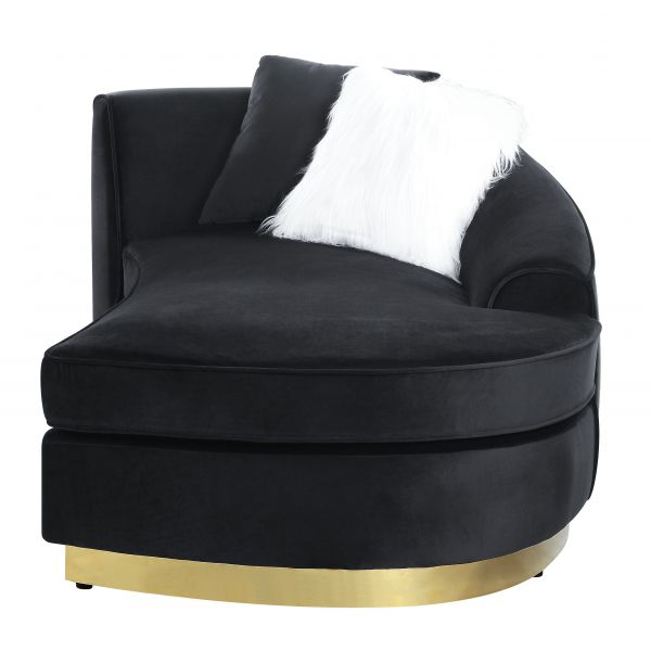 Acme Furniture - Achelle Chaise in Black Velvet - LV01048
