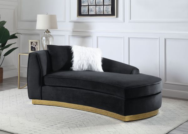 Acme Furniture - Achelle Chaise in Black Velvet - LV01048 - GreatFurnitureDeal