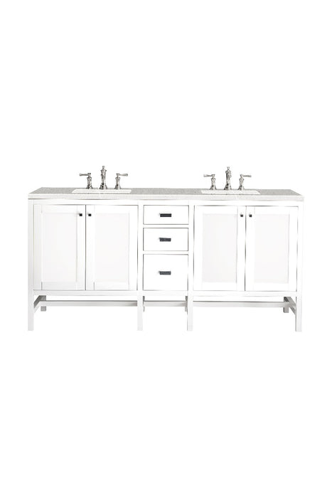 James Martin Furniture - Addison 72" Double Vanity Cabinet, Glossy White, w- 3 CM Eternal Serena Top - E444-V72-GW-3ESR - GreatFurnitureDeal
