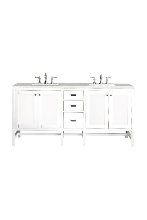 James Martin Furniture - Addison 72" Double Vanity Cabinet, Glossy White, w- 3 CM Eternal Serena Top - E444-V72-GW-3ESR - GreatFurnitureDeal