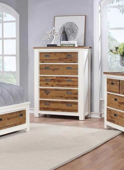 Myco Furniture - Maxwell Chest in White, Natural - MA355-CH - GreatFurnitureDeal