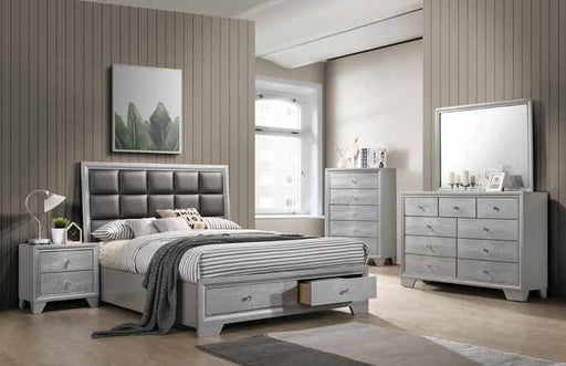 Myco Furniture - Mia 6 Piece Queen Bedroom Set in Silver - MA400-Q-6SET - GreatFurnitureDeal