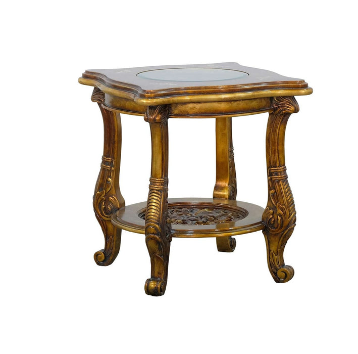 European Furniture - Maggiolini II End Table in Gold - 31055-ET - GreatFurnitureDeal