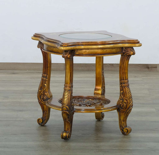 European Furniture - Maggiolini II End Table in Gold - 31055-ET - GreatFurnitureDeal