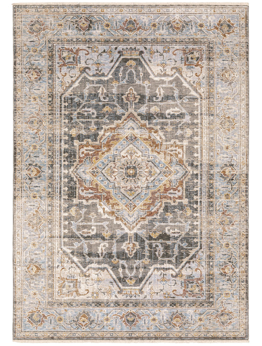 Oriental Weavers - Maharaja Charcoal/ Blue Area Rug - 1803X - GreatFurnitureDeal
