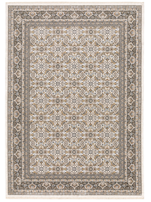 Oriental Weavers - Maharaja Ivory/ Charcoal Area Rug - 2061N - GreatFurnitureDeal