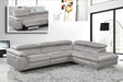 VIG Furniture - Divani Casa Maine - Modern Medium Grey Eco-Leather RAF Chaise Sectional Sofa w- Recliner - VGKNE9104-E9105-MGRY-RAF - GreatFurnitureDeal