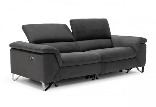 VIG Furniture - Divani Casa Maine Modern Dark Grey Fabric Sofa w- Electric Recliners - VGKNE9104-E9-DGRY-3-S - GreatFurnitureDeal