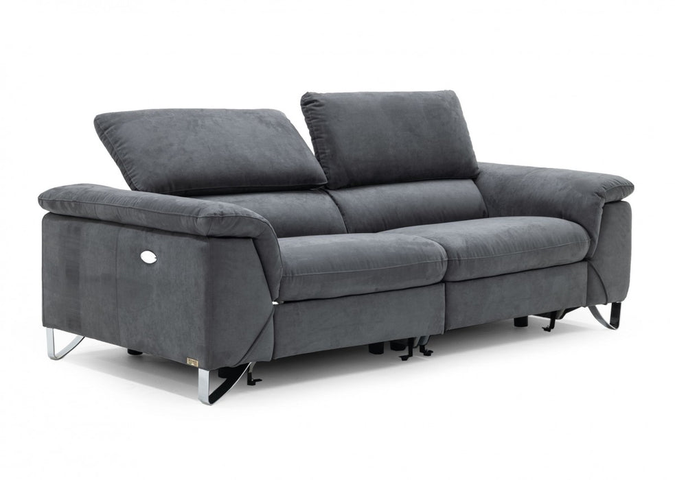 VIG Furniture - Divani Casa Maine Modern Dark Grey Fabric Sofa w- Electric Recliners - VGKNE9104-E9-GRY-3-S