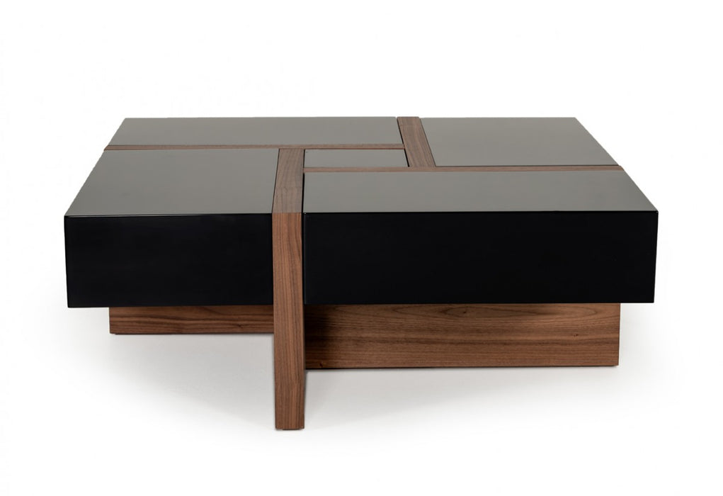 VIG Furniture - Modrest Makai Modern Black & Walnut Coffee Table - VGBBLE624E-BLK - GreatFurnitureDeal