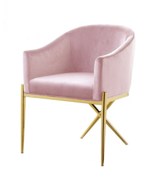 VIG Furniture - Modrest Mancos - Modern Pink Velvet Accent Chair - VGMFOC-296-PK-CH - GreatFurnitureDeal