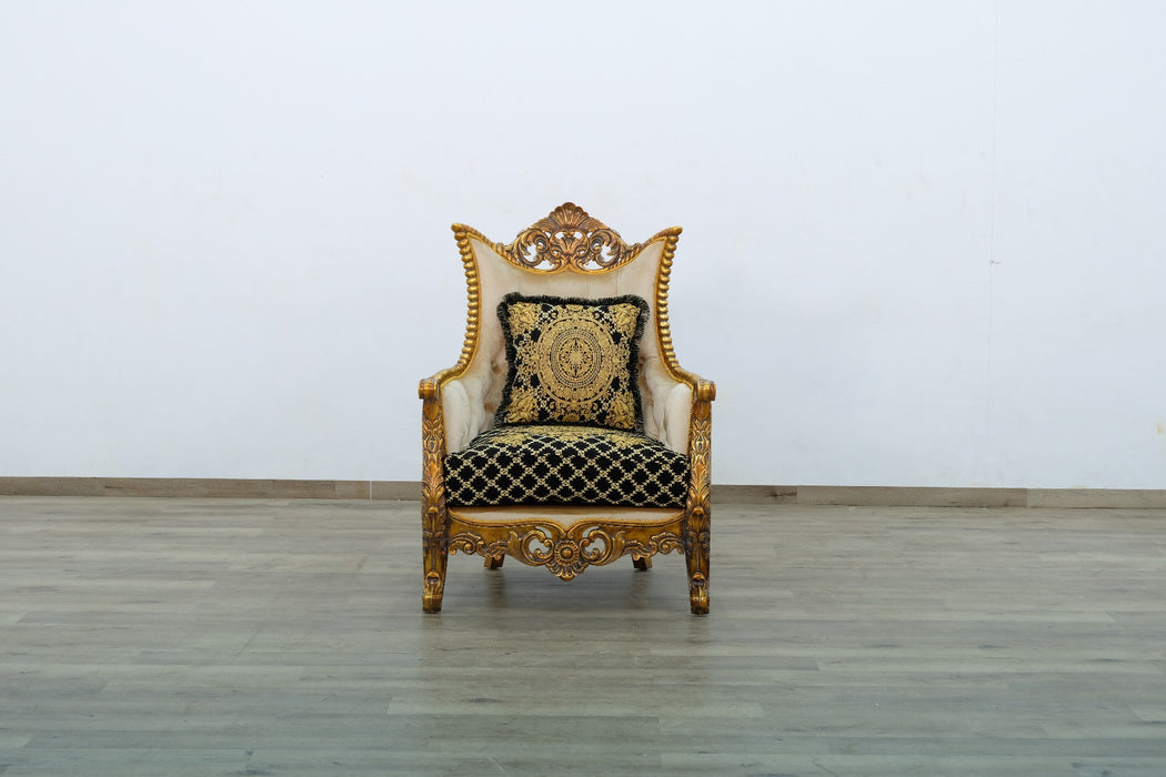 European Furniture - Maggiolini II Chair in Black and Gold - 31059-C - GreatFurnitureDeal