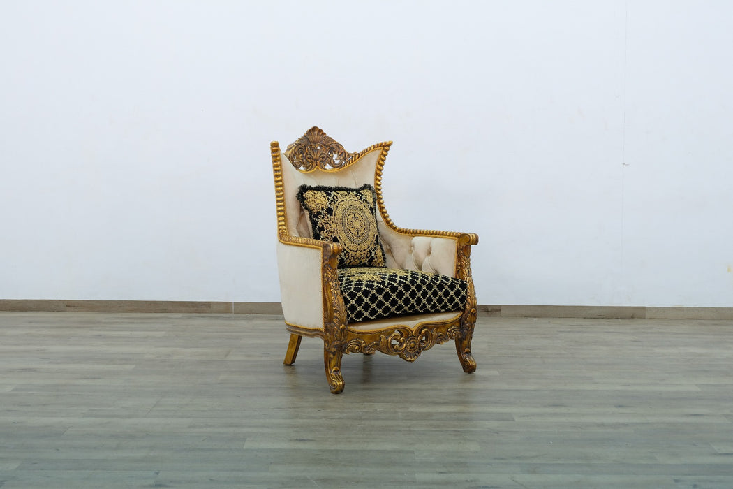 European Furniture - Maggiolini II 3 Piece Living Room Set in Black and Gold - 31059-3SET - GreatFurnitureDeal