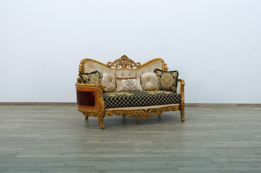 European Furniture - Maggiolini II Loveseat in Black and Gold - 31059-L - GreatFurnitureDeal