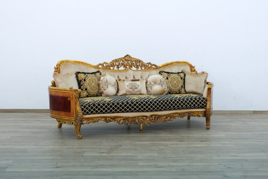 European Furniture - Maggiolini II 3 Piece Living Room Set in Black and Gold - 31059-3SET