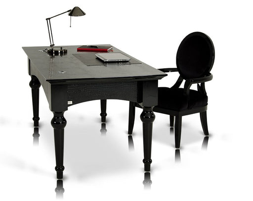 Vig Furniture - AA701-180 Armani Black Lacquer Crocodile Desk - VGUNAA701-180 - GreatFurnitureDeal
