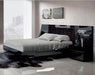 ESF Furniture - Marbella Queen Platform Bed in Glossy Black - MARBELLAPLATFORMQ.S