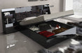 ESF Furniture - Marbella Queen Platform with Storage Bed in Glossy Black - MARBELLA-QB-BLK - GreatFurnitureDeal