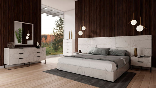 VIG Furniture - Nova Domus Marbella - Italian Modern White Marble Bed Set - VGACMARBELLA-SET-WHT - GreatFurnitureDeal