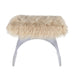 Worlds Away - Lucite Arched Stool Base With Natural Mongolian Fur Cushion - MARLOWE MON