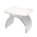 Worlds Away - Lucite Arched Stool Base With White Linen Cushion - MARLOWE WH