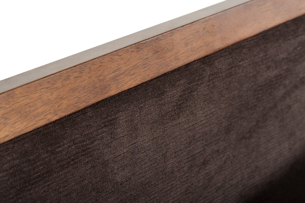 VIG Furniture - Modrest Marshall Mid-Century Modern Brown Fabric & Walnut Bed - VGMABR-39-BED - GreatFurnitureDeal
