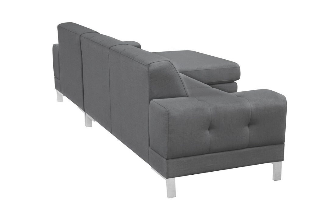 Vig Furniture - Divani Casa Forli Modern Grey Fabric Sectional Sofa w- Right Facing Chaise - VGMB-1071B-GRY-RAF