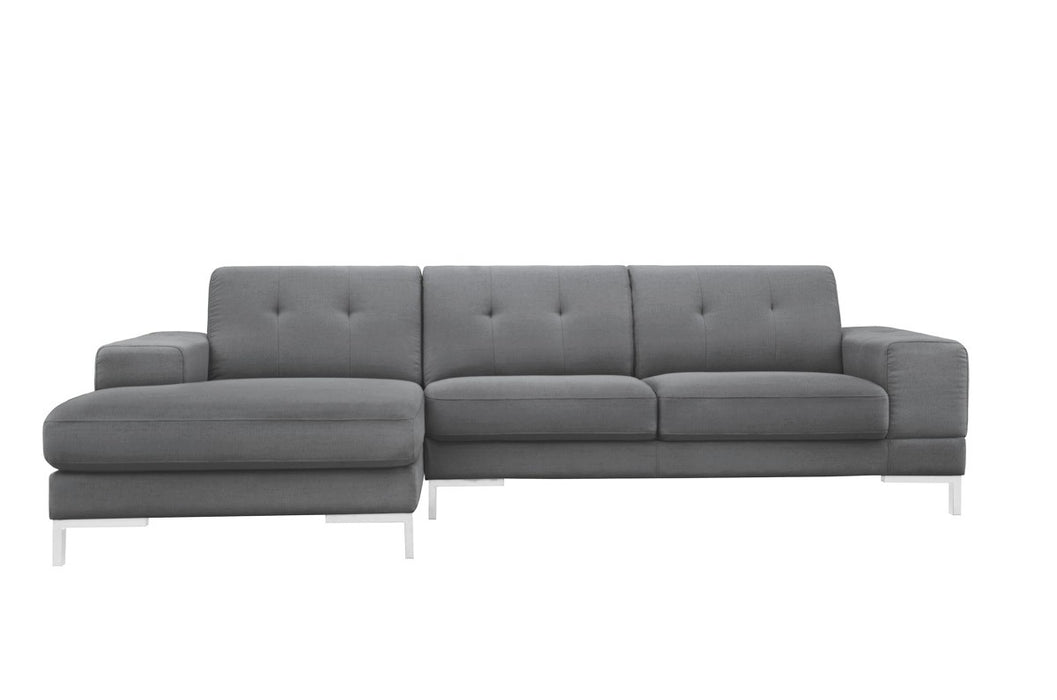 Vig Furniture - Divani Casa Forli Modern Grey Fabric Sectional Sofa w- Left Facing Chaise - VGMB-1071B-GRY-LAF