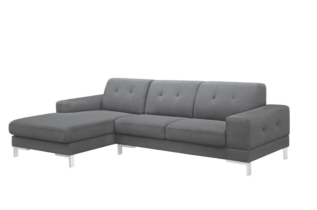 Vig Furniture - Divani Casa Forli Modern Grey Fabric Sectional Sofa w- Left Facing Chaise - VGMB-1071B-GRY-LAF - GreatFurnitureDeal