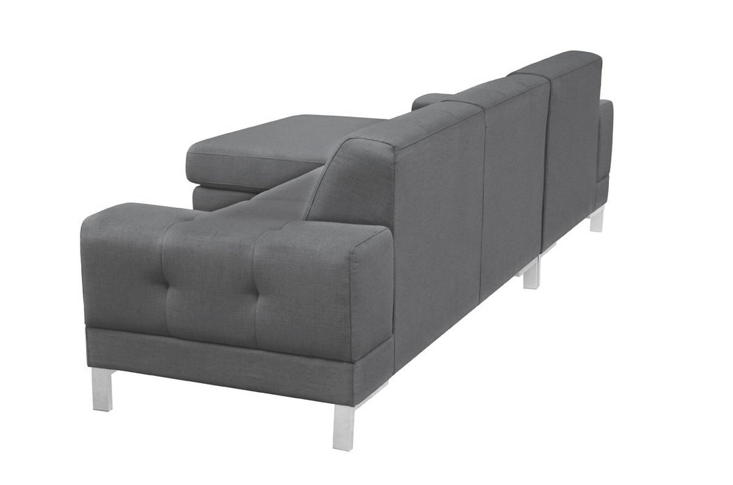Vig Furniture - Divani Casa Forli Modern Grey Fabric Sectional Sofa w- Left Facing Chaise - VGMB-1071B-GRY-LAF
