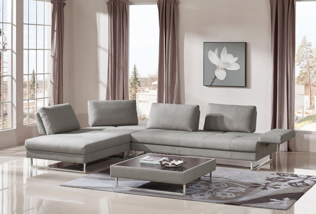 VIG Furniture - Divani Casa Baxter Modern Grey Fabric Sectional Sofa & Coffee Table Set - VGMB-1766-GRY - GreatFurnitureDeal