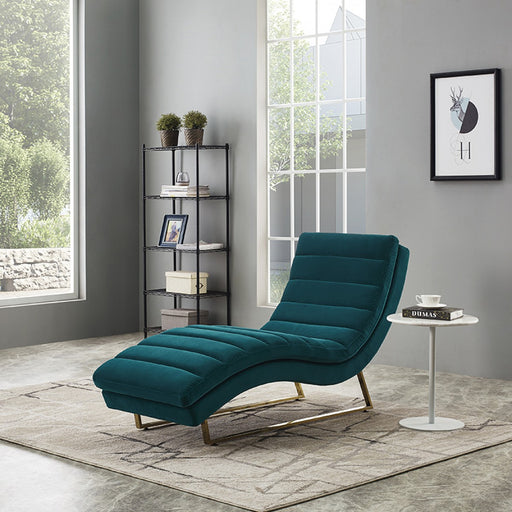VIG Furniture - Divani Casa Auburn Modern Green Velvet Lounge Chaise - VGMB-1820-GRN - GreatFurnitureDeal