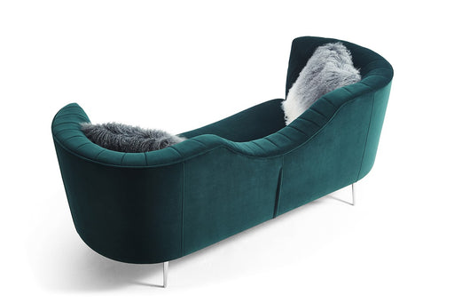 VIG Furniture - Divani Casa Loretta Modern Green Velvet Sofa - VGMB-1861-GRN - GreatFurnitureDeal