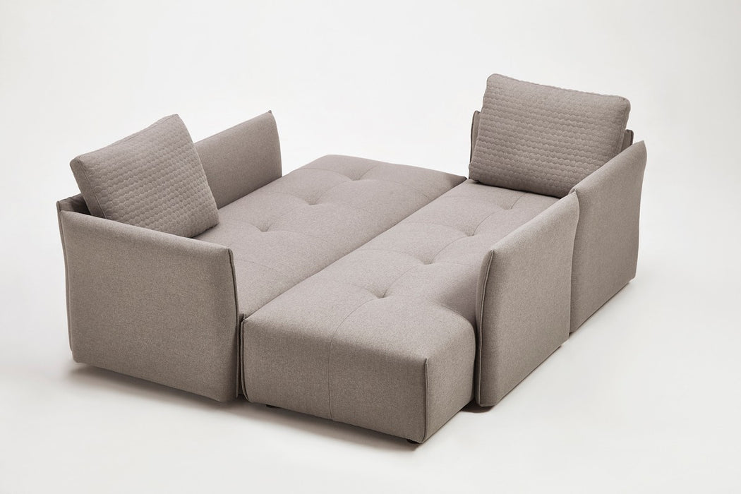 VIG Furniture - Divani Casa Polson Modern Modular Light Grey Fabric Sectional Sofa Bed - VGMB-1869-LTGRY