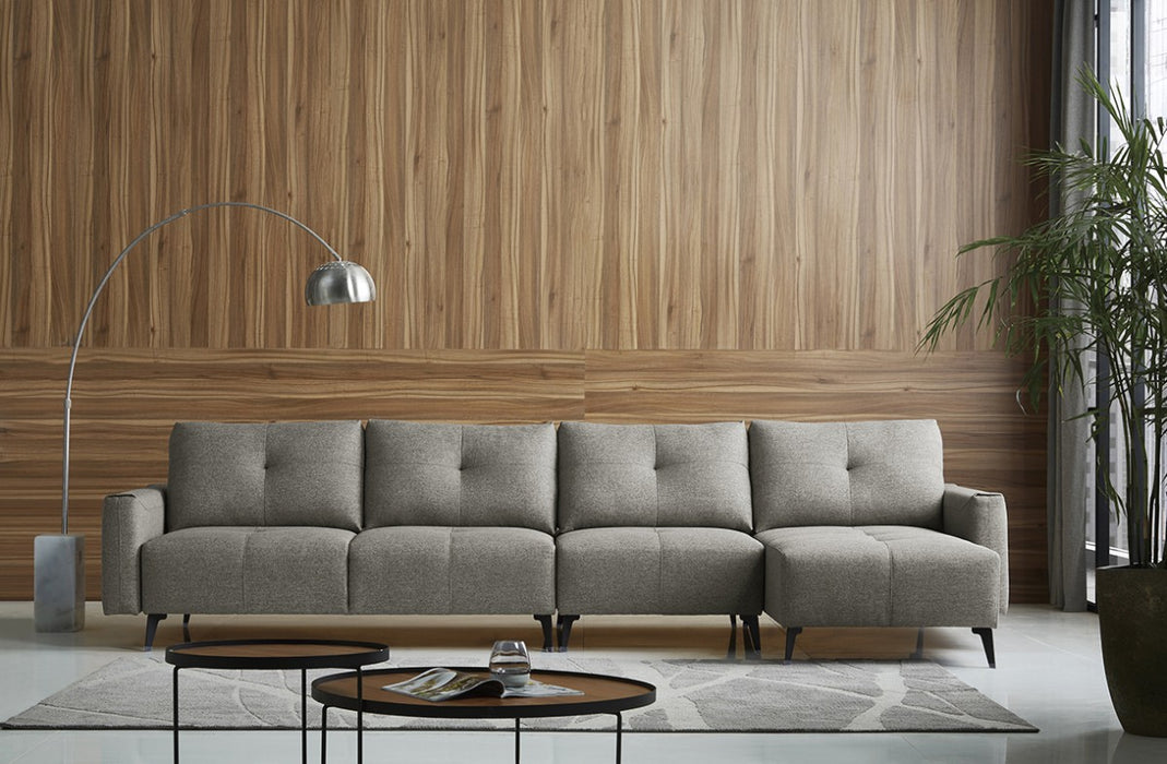 VIG Furniture - Divani Casa Kenton Modern Grey Fabric Sectional Sofa - VGMB-1875-GRY