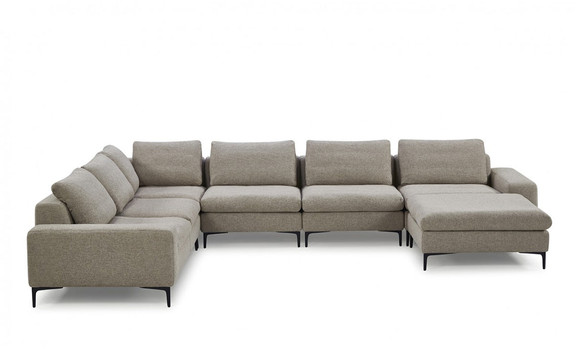 VIG Furniture - Divani Casa Cascade Modern Beige Fabric Sectional Sofa - VGMB-C002-BGE