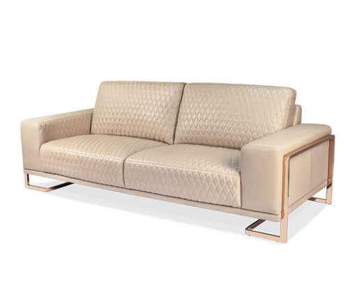 AICO Furniture - Mia Bella Peach Leather 2 Piece Sofa and Loveseat Set - MB-GIANN15-PCH-801-2SET
