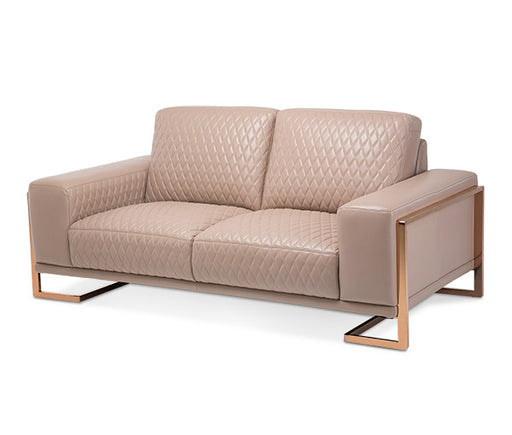 AICO Furniture - Mia Bella Gianna Leather Loveseat in Peach Rose Gold - MB-GIANN25-PCH-801