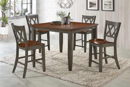 Myco Furniture - Marco 5 Piece Counter Height Table Set in Gray- Cherry  - MC300-PT-5SET - GreatFurnitureDeal