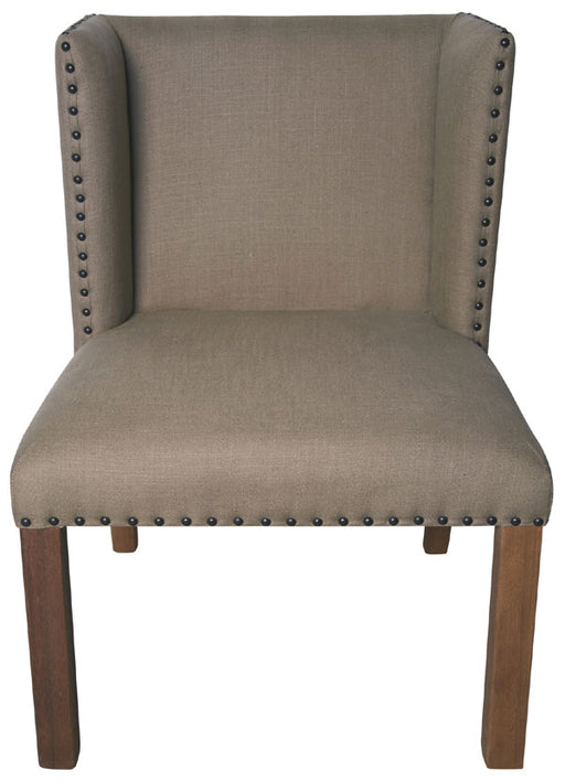Muse - Jeanne Hand-woven Linen/ Walnut Accent Chairs (Set of 2) - MCHA201