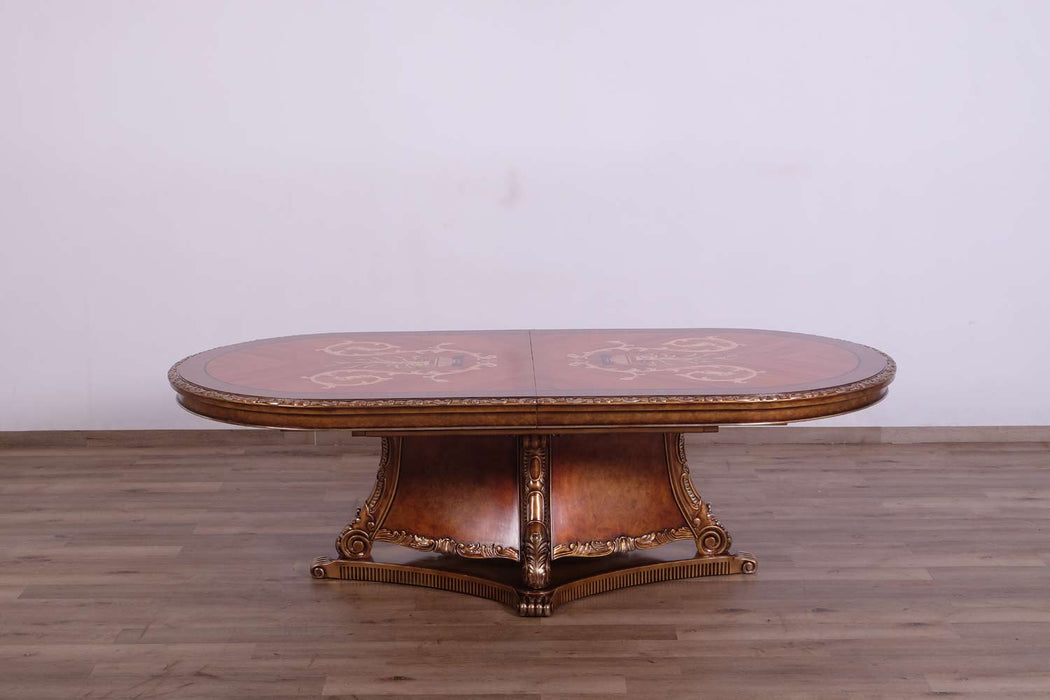 European Furniture - Bellagio Dining Table in Parisian Bronze - 40055-DT