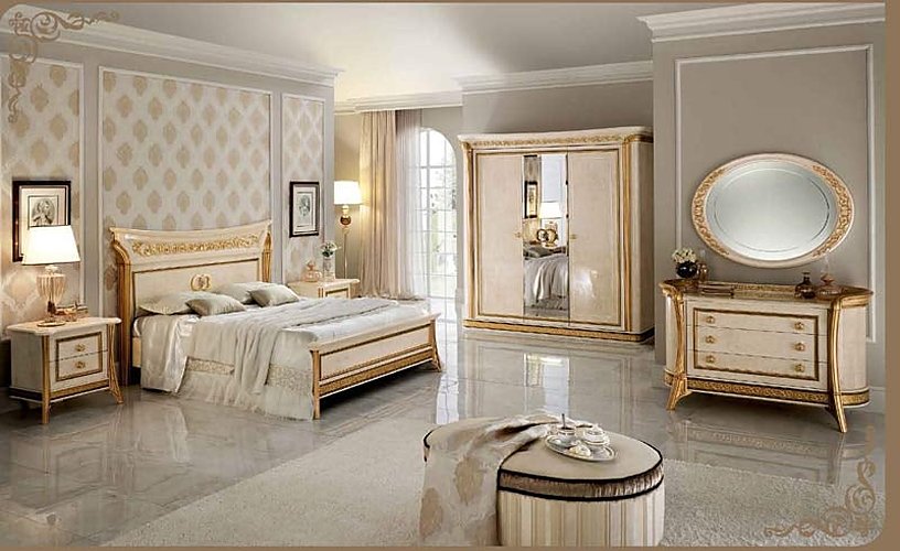 ESF Furniture - Arredoclassic Italy Melodia 4 Piece King Bedroom Set - MELODIAEKB-4SET - GreatFurnitureDeal