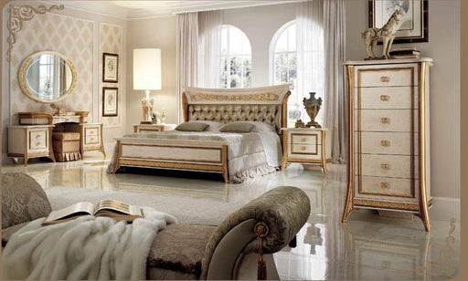 ESF Furniture - Arredoclassic Italy Melodia 4 Piece Queen Bedroom Set in Upholstered - MELODIAQBUN-4SET - GreatFurnitureDeal