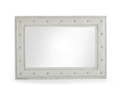 VIG Furniture - Modrest Melody Modern White w/ Crystals Mirror - VGKCGBJ011-WHT